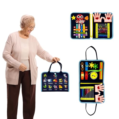 DZHPSRSZDementia Products for Elderly,Fidget Blanket for Adults with Dementia,Dementia Activities for Seniors,Gifts for Dementia Patients Adult Autistic,Toddler Busy Board