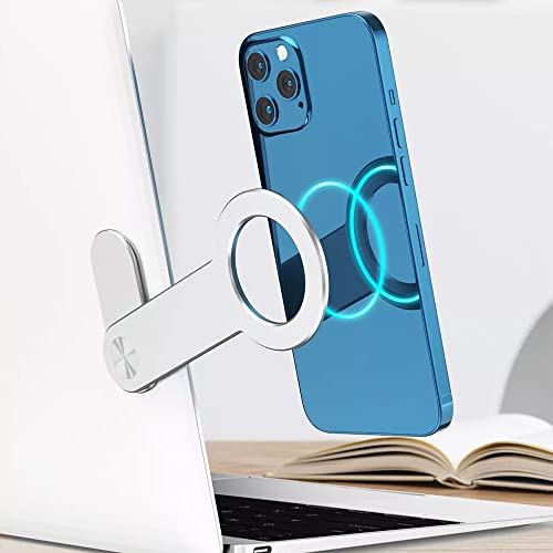 Coverzone Aluminyum Yapışkanlı Universal Mıknatıslı Magsafe İle Uyumlu Bölme Tablet, Dizüstü Bilgisayar Ekranı, Laptop Ekranı Telefon Tutucu Monitör Standı