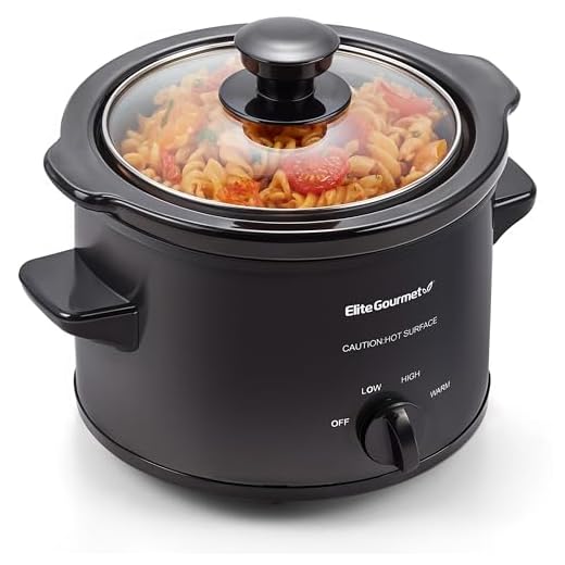 Elite Gourmet MST-250XBX Electric Ceramic Slow Cooker, 1.5 Qt, Black