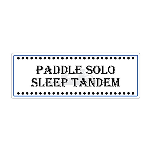 Kayaking Rafting Paddling Saying - Paddle Solo Sleep Tandem - White BG with a Kayak Design Die Cut 3M Vinyl Decal Bumper Sticker 3x8 inches (Pack of 3)