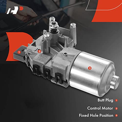 A-Premium Front Windshield Wiper Motor Compatible With Buick Enclave Terraza, Chevrolet Traverse Uplander, Chrysler 200 Cirrus Sebring, Dodge Avenger Journey, Gmc Acadia, Pontiac & Saturn Models #TOP3