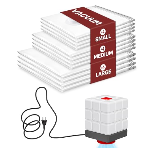 Vacbird Sacchetti Sottovuoto Vestiti con Pompa Elettrica, Confezione da 12