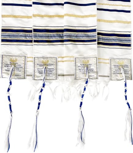 Holy Land Market New Covenant Messianic Prayer Shawl Tallit 72" X 22" with Bag, Card and Brochure From Israel - Image 3