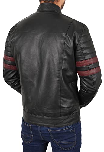 Men's Tyler Durden Halloween Cosplay Costumes Red Synthetic Leather Motorcycle Jacket4