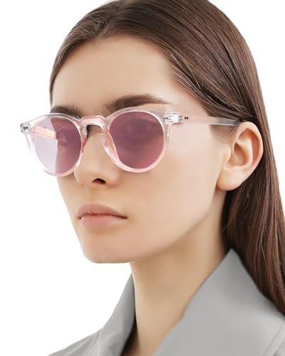 Small Round Polarized Sunglasses for Women Men, Ultra Lightweight UV400 Protection Trendy Classic Vintage Style2