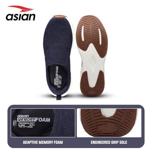 Image of ASIAN Men Wind PRO-06 Casual Wear and Walking Shoes Without Laces for Men & Boys with Upper Mesh Fabric - Lightweight, Comfortable, Breathable, and Perfect for Walking and Daily Use