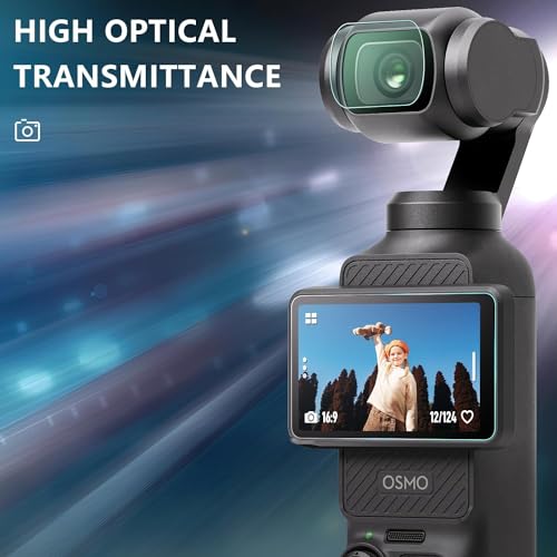 T Tersely [2 Set 4 Pcs] Screen Protector for DJI Osmo Pocket 3, Tempered Glass Screen Protector Front Lens Camera + screen protector Film for DJI Osmo Pocket3 (2023 Released)