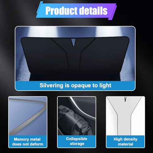 Parasol para parabrisas de automóvil plegable reflectante universal contra rayos UV 3