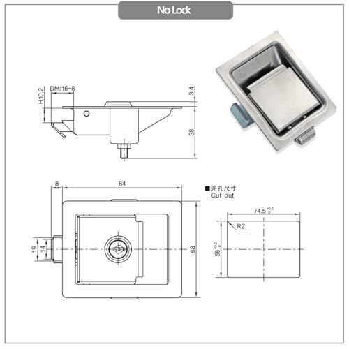 Serrure armoire de commutation MS866-4 acier inoxydable boîte distribution plate - 3
