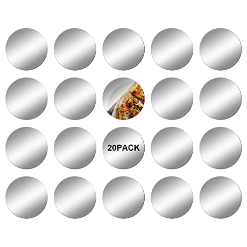 DRERIO 20Pcs Carreaux de Miroir Auto-Adhésifs Acrylique Mini Miroir Rond Petits Carreaux de Miroir en Plastique Miroir Minuscule Autocollants Miroir Plateau pour Artisanat Décoration DIY (5*5cm) Cover