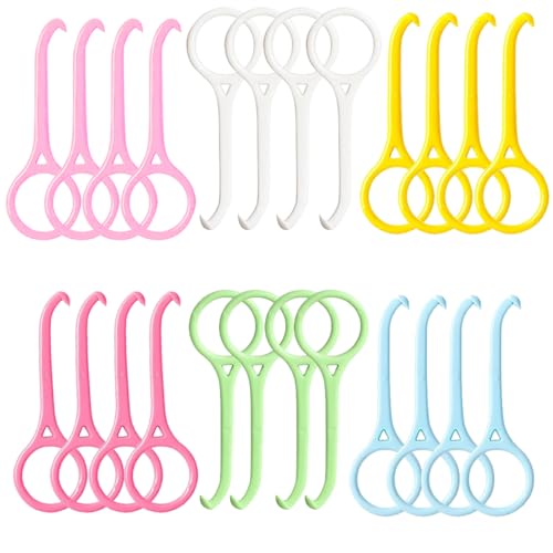 WUFKOP 24 Pezzi Kit Rimozione Allineatori, Ganci per Invisalig e Uncino Ortodontico per Allineatore Dentale, Allineatori Trasparenti, Mascherine Dentali e Apparecchi Rimovibili (Multicolore)