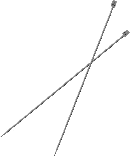 Vogueing Tool Single Pointed Knitting Needles 2Pcs/Set 35CM Long Knitting Needles Sets Aluminium Classic Knitting Pins for Handmade Weave DIY Tools(4MM)