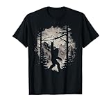 Rock On Bigfoot Sasquatch Loves Rock and Roll Mountain Trees T-Shirt