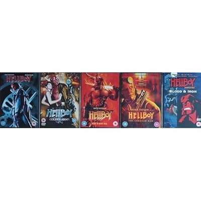 HELLBOY 1-5 COMPLETE COLLECTION / 1. HELLBOY / 2. II - THE GOLDEN ARMY / 3. HELLBOY III / 4. THE CROOKED MAN / 5. ANIMATED - BLOOD & IRON = ULTIMATE 5x DVD UK SET