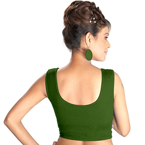 Image of Abhi Readymade Saree Blouse for Women- Sleeveless, Round Neck, Regular-fit, Stretchable, Pull-on Style Blouse