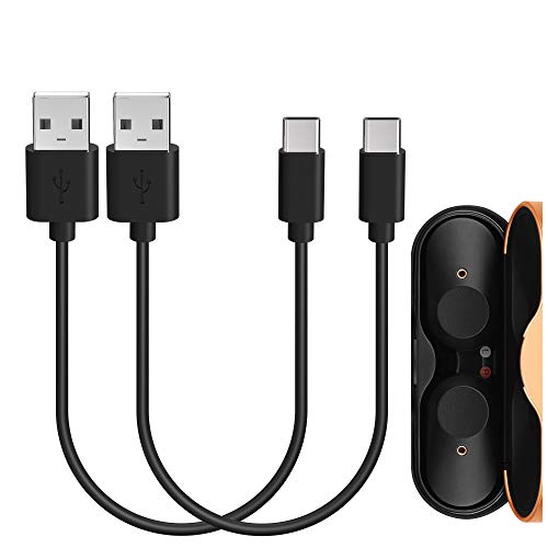 Geekria Cable de carga tipo C para Söny WI-XB400 WI-1000XM2 WI-C600N WI-C200 WI-C310 WF-SP800N WF-1000XM3 WF-XB700 / USB-A a USB-C para auriculares Söny, auriculares con banda para el cuello, negro