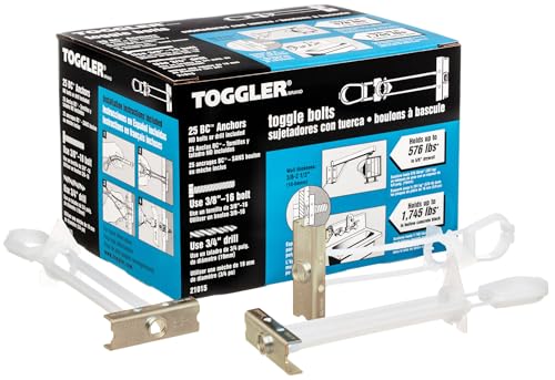 TOGGLER SNAPTOGGLE BC Toggle Anchor, Zinc-Plated Steel Channel, Made in US, 3/8" to 2-1/2" Grip Range, For 3/8"-16 UNC Fastener Size (Pack of 25) by TOGGLER - Used condition - US$22.13