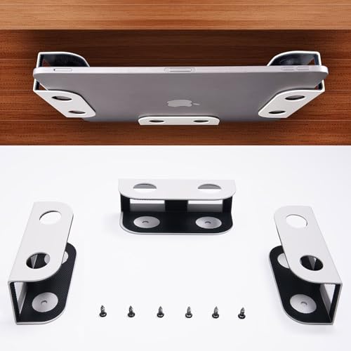 Lista de Soportes de regazo para comprar online. 44 BYMECOST Soporte de almacenamiento para portátil debajo del computadora, soporte de metal para dispositivos de hasta 1.3 pulgadas de grosor, MacBook, Mini, teclado, enrutador, con...