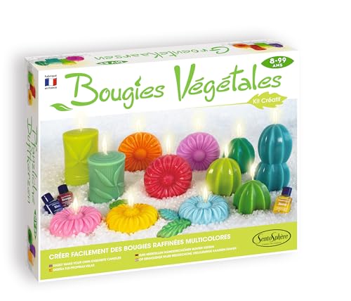 Sentosphère – Bougies Végétales - Kit Créatif DIY - Pour fabriquer soi-même des bougies 100% naturelles - Pour enfants dès 8 ans - Fabriqué en France...