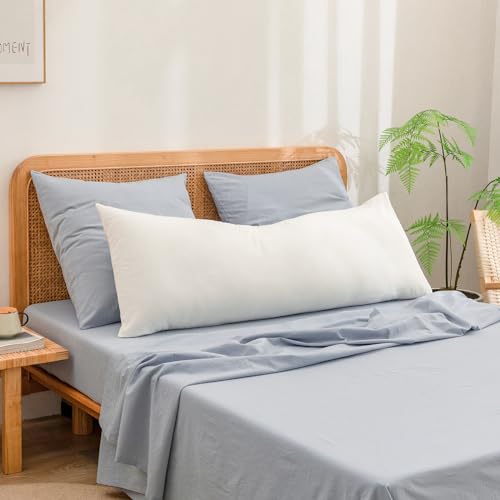 BESTOUCH-100-Washed-Cotton-Pillowcase-for-Hair-and-Skin-Linen-Feel-Soft-Comfortable-Breathable-2-Set-Pillow-Case-with-Envelope-Closure-Solid-Cornflower-Blue-Euro-26×26-Inches BESTOUCH 100 Washed Cotton Pillowcase for Hair and Skin Linen Feel Soft Comfortable Breathable 2 Set Pillow Case with Envelope Closure Solid Cornflower Blue Euro 26×26 Inches