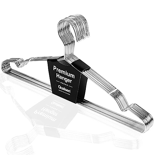 Qualsen Coat Hangers Metal Hangers for Clothes Adult Clothes Hangers Space Savers