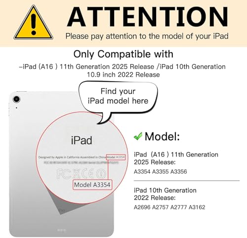 Image of Magnetic 4 Way Privacy Screen for iPad A16 11th /10th Gen (10.9 inch, 2025 /2022) | Snap On Installation, Removable Anti Blue Light Glare Anti Fingerprint Screen Protector Privacy Filter