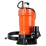 VEVOR 1/2 HP Submersible Trash Pump, 2000 GPH, 120V Cast Iron Submersible Sump Sewage Pump with 2 in Discharge, 39 ft Max Lift, Drain Dirty Clean Water, for Pools, Garden, Pond, Basement, Flooded Area