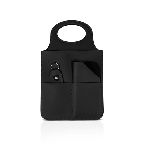 Lixeira Automotiva Carro Couro Porta Lixo + Porta Óculos (Preto)
