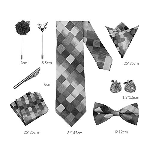 Corbata clásica de seda con set de accesorios para hombre miniatura 2
