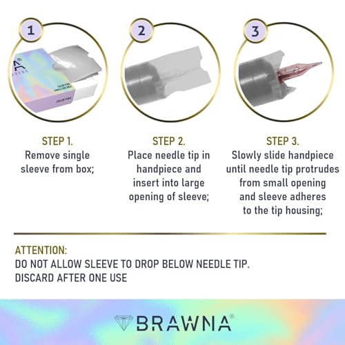 BRAWNA 220 Stück PMU Maschinenhüllen Pink – Pen Covers für Tattoo & PMU Maschine – Microneedling & Microblading Schutzhüllen – Hygienische Einweg PMU Supplies