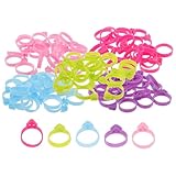 GARVALON 100 Bridas Reutilizables para Manga Pastelera de Plástico, Anillos de Fijación Multicolor (20 Púrpura, 20 Azul, 20 Rojo, 20 Verde, 20 Rosa), Clips para Decoración y Repostería