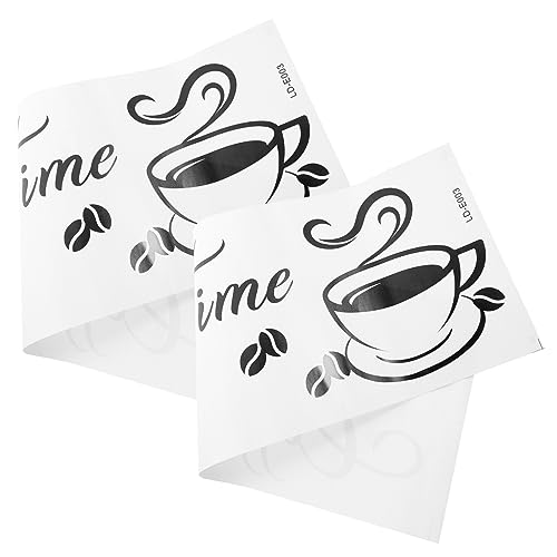 HEMOTON 2 Folhas Adesivo De Parede Sinal De Família Decoração Xícara De Chá Decalques De Parede Esta