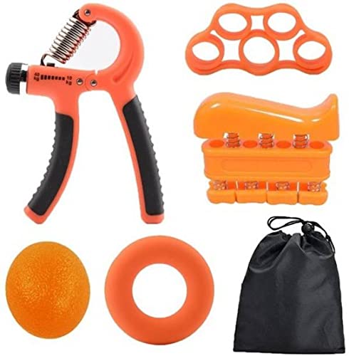 GymWar Hand Grip Strengthener, Strength Trainer with Finger Exerciser, Forearm Workout, Finger Stretcher, Stress Relief Ball, Grip Ring, Wrist Strengthener for Men and Women (Orange) By GymWar (B09JSXD595) Amazon Price History, Amazon Price Tracker