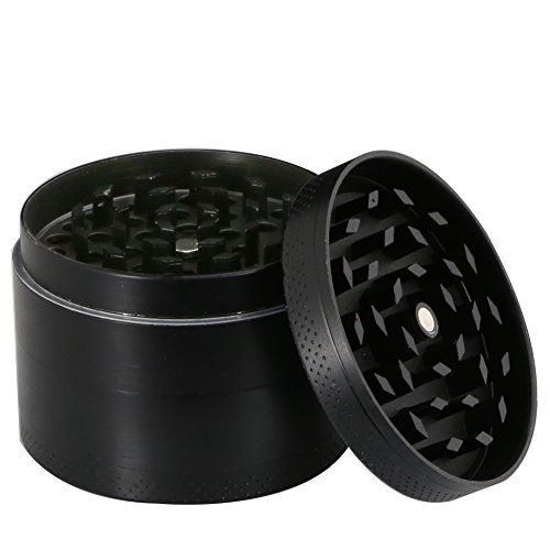 DCOU Zinc Alloy Herb Grinder with Magnetic Lid, Pollen Screen and Pollen Scraper