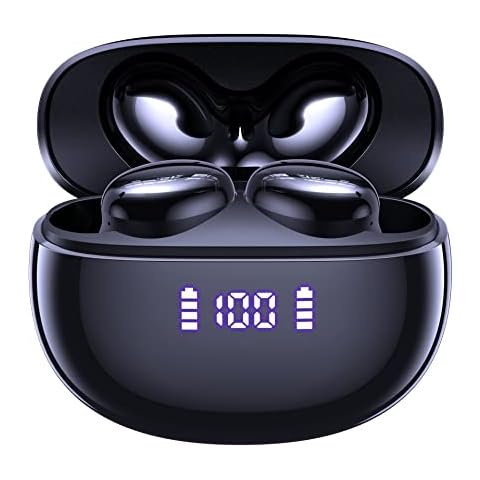 CAPOXO Wireless Earbuds Bluetooth Headphones 50Hrs Playtime with Wireless Charging Case&Dual LED Power Display, IPX7 Waterproof Earphones, in Ear Stereo Headset Built-in Mic for iPhone/Android Cover