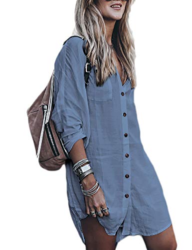 Photo 1 of Bsubseach Women Loose Long Sleeve Swimsuit Cover Ups Button Down Beach Shirt
ONE SIZE