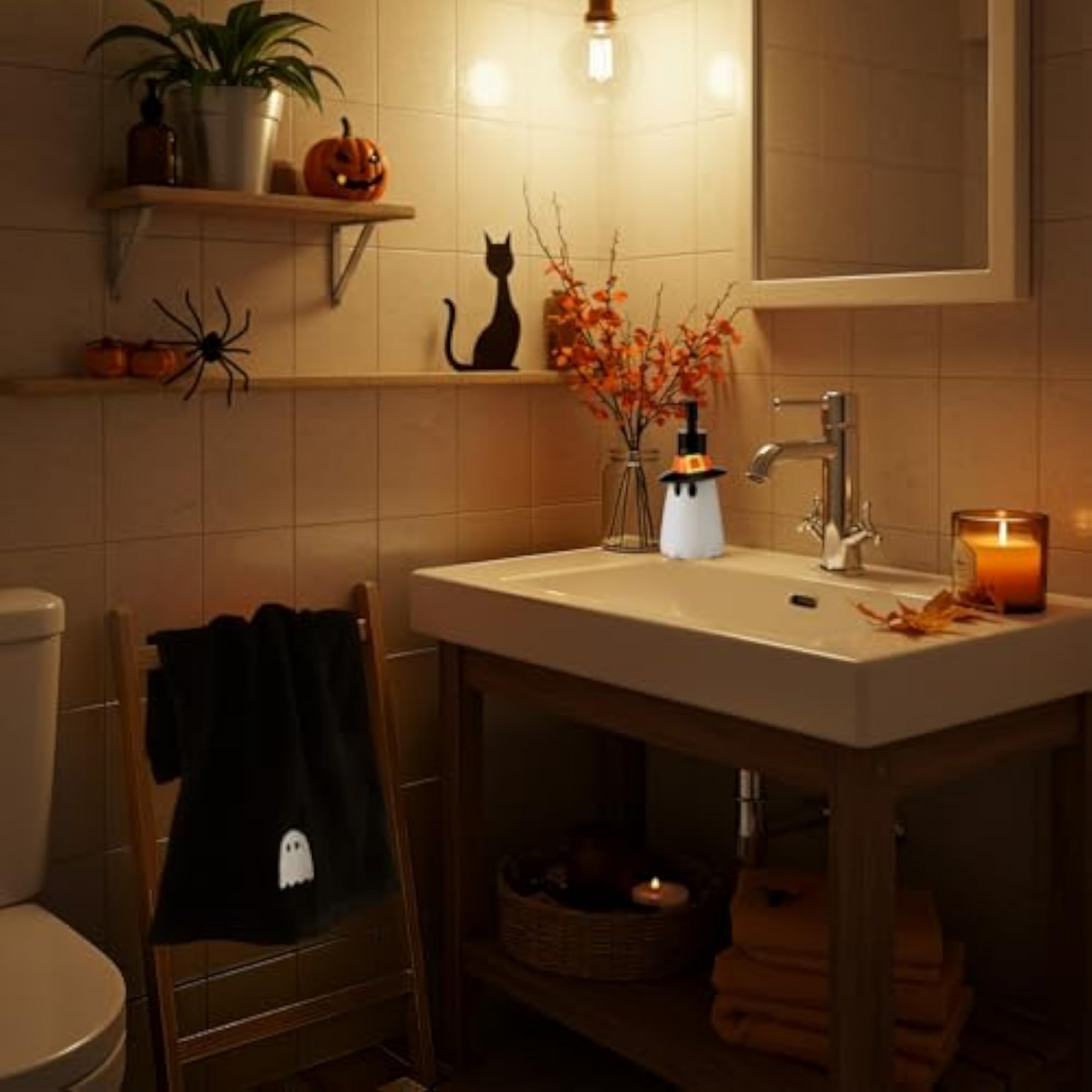 4 Pcs Halloween Bathroom Accessories Gift Set