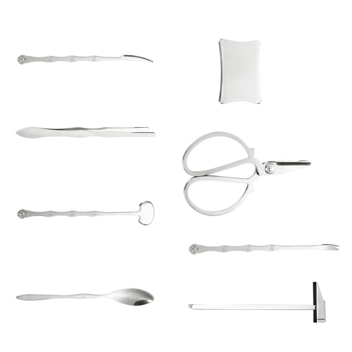 Juego de herramientas de langosta, kit de utensilios de acero inoxidable de 8 piezas con mazos, tijeras, deveiners, abrazaderas y tenedores para una fácil preparación y alimentación de mariscos