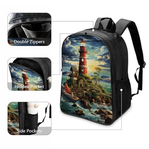Mochilas escolares de gran capacidad Lighthouse con correa ajustable infantil 3