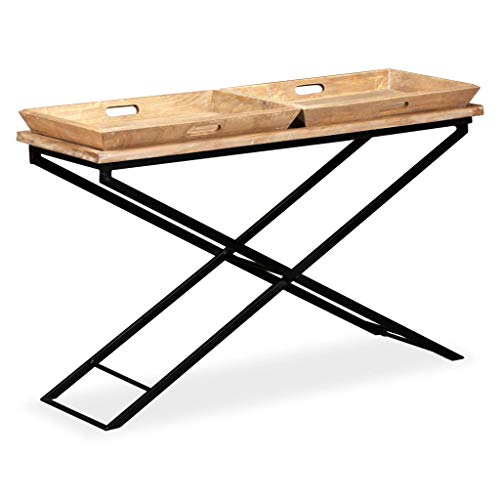 Mesa de pasillo industrial 130 cm: consola de madera maciza mango 2