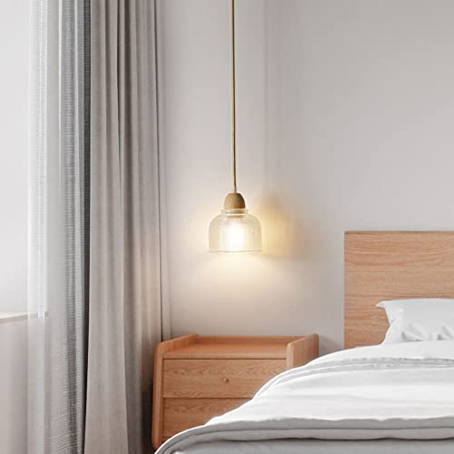 Lampe à suspension en verre médiéval rétro avec fil réglable pour chevet et bar