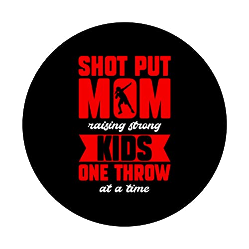 Shot Put Mom Raising Strong Kids One Throw at a Time PopSockets Swappable PopGrip, Black - Image 3