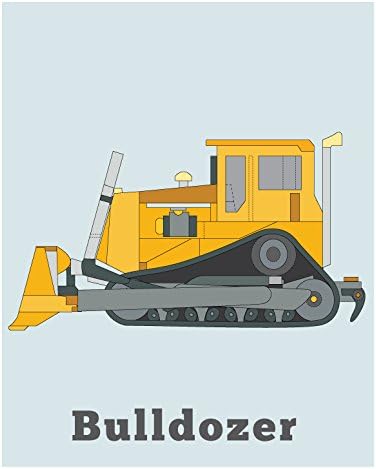 Construction Prints, Bulldozer, Wall Art, Vehicle prints, Boys room Decor