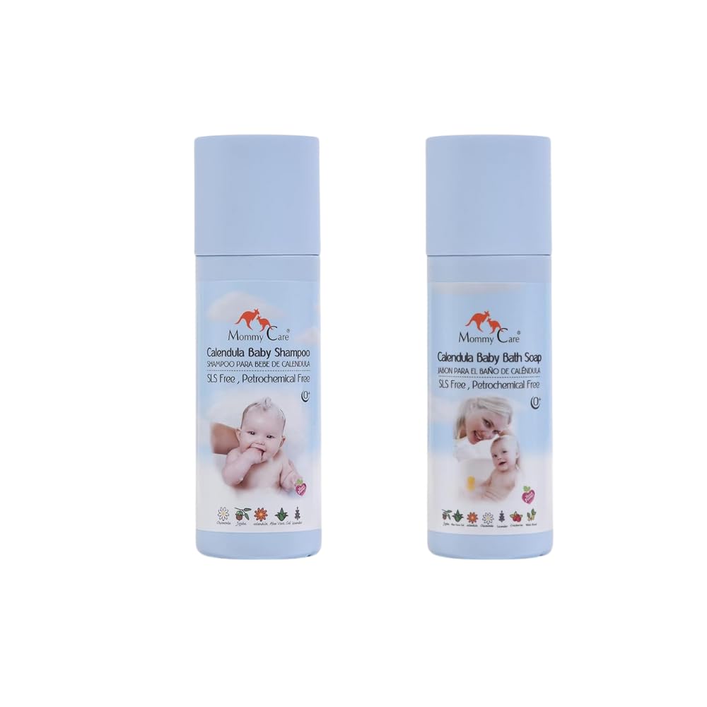Mommy Care Baby Shampoo + Baby Bath Soap Certified Organic Natural Calendula