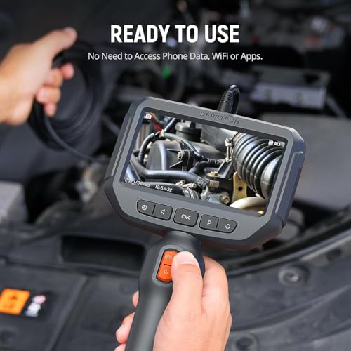 DEPSTECH Endoskopkamera mit Licht, 1080P Dual Lens Inspektionskamera mit 4,3 Zoll IPS Bildschirm,...
