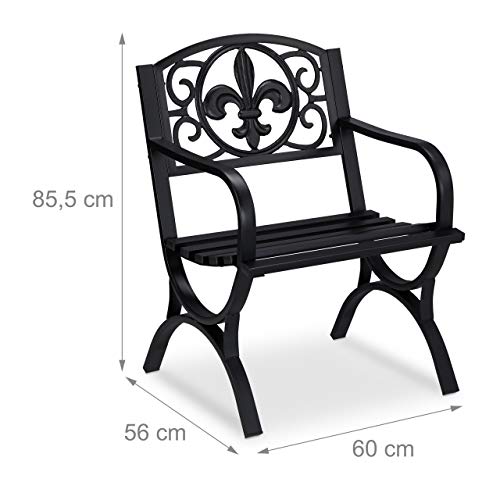 Chaise de jardin vintage robuste fauteuil acier finitions antiques