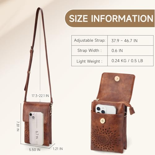 APHISON Small Crossbody Bags for Women Trendy, Leather Phone Wallet Purses Handbags Card Slots with Adjustable Strap4