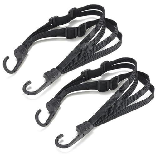 2 cuerdas elásticas de 24 pulgadas de alto para casco de motocicleta con ganchos, seguro cascos, equipaje y equipo para motocicletas, scooters, bicicletas (2 piezas de 24 pulgadas)