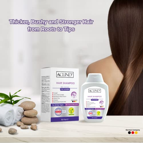 Aclind 10.1 Fl Oz. Hair Loss Shampoo - Shampoo For Thinning Hair And Hair Loss - Hair Growth Shampoo - Hair Loss Shampoo For Women - Hair Thinning Shampoo - German Brand - For All Hair Types - Aclind #TOP2