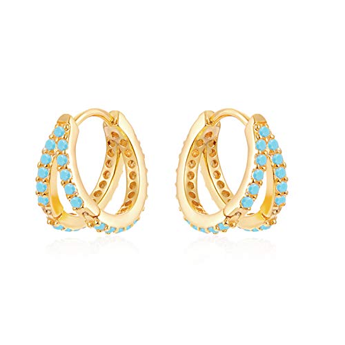 Boucle d'oreille petite turquoise en argent, cadeau idéal fille